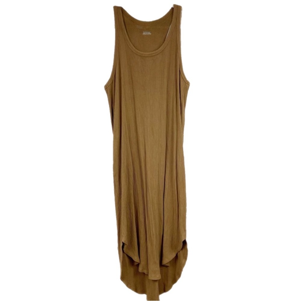 New with tags Aerie Ribbed Midi Razorback Cover Up dress in brown - Picture 2 of 3